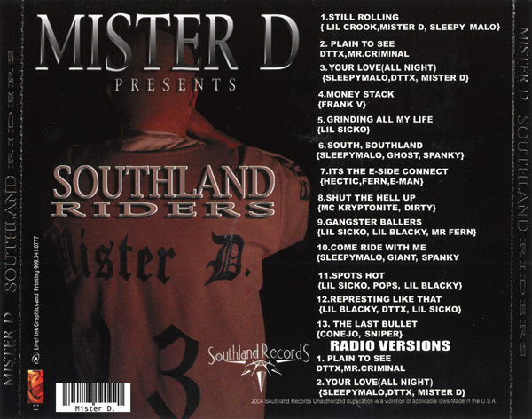 Mister D Presents... Southland Riders Vol. 1 Chicano Rap